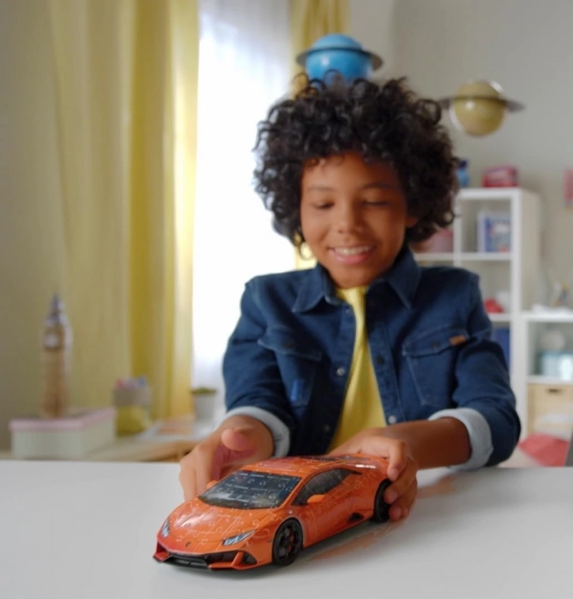 Puzzle 108 elementów 3D Pojazdy Lamborghini Huracan Evo Arancio