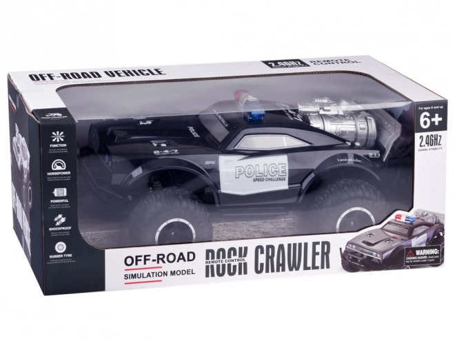 Du7cy zdalnie sterowany monster truck POLICE owietlenie na zdalne sterowanie RC0626