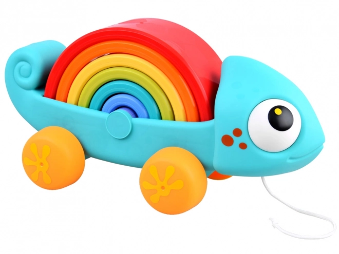 Montessori tęczowy kameleon układanka 18m+