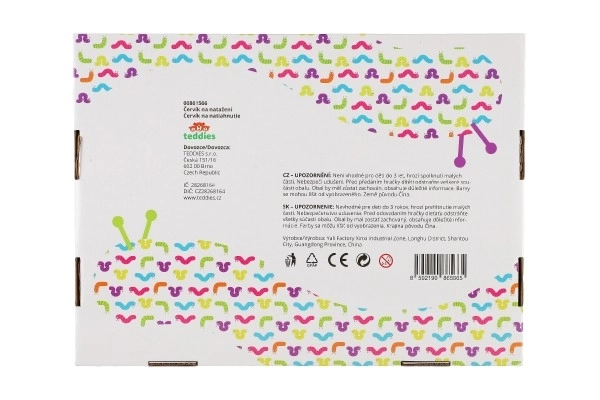 Robak do nakręcania pełzający plastik 13cm 6 kolorów 12szt w pudełku