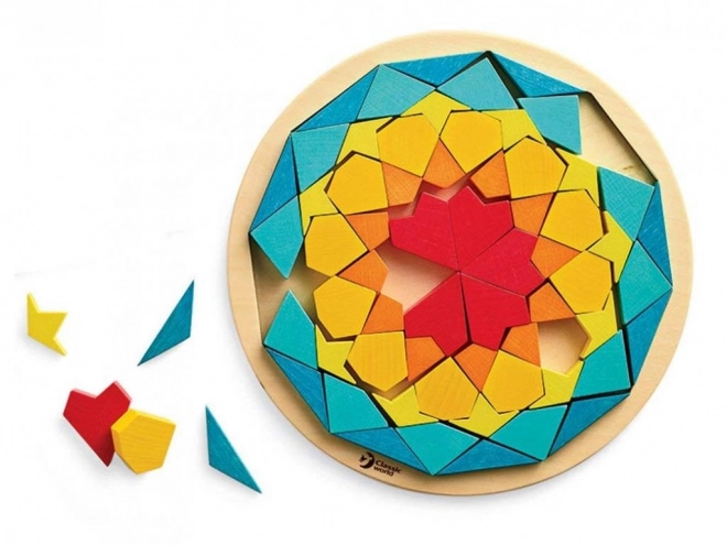 Montessori układanka mandala - wzory, kształty i kolory