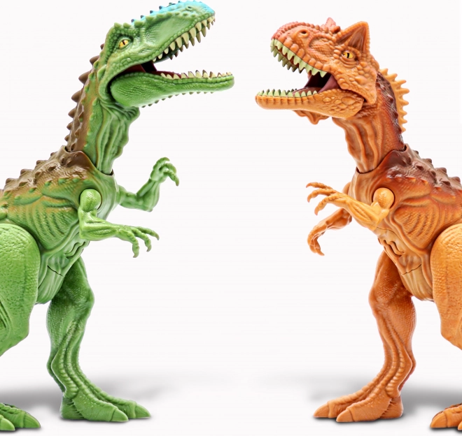 Primal Clash! Zestaw bitwy Dino Carnotaurus vs Gigantosaurus, figurki 21 cm