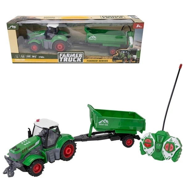 Zabawny RC traktor z przyczepą
