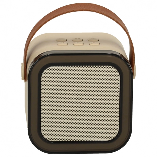 Zestaw Karaoke 2 mikrofony + przenośny głośnik BLUETOOTH USB LED kolor beżowy
