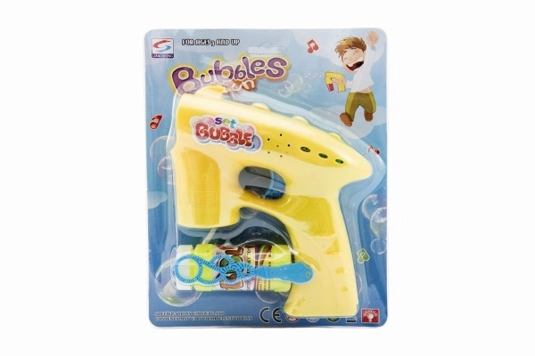 Pistolet na bańki mydlane plastikowy 13 cm + 1 wkład na baterie