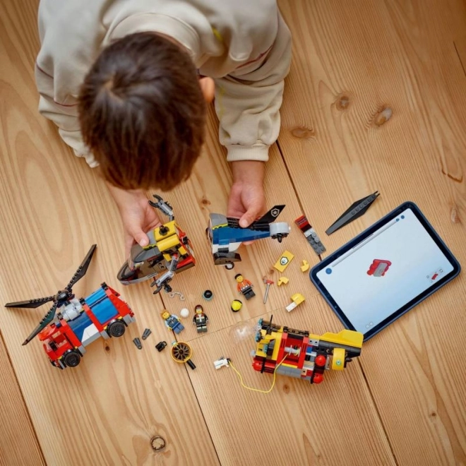LEGO® City 60462 Remix: Helikopter, wóz strażacki i łódź podwodna