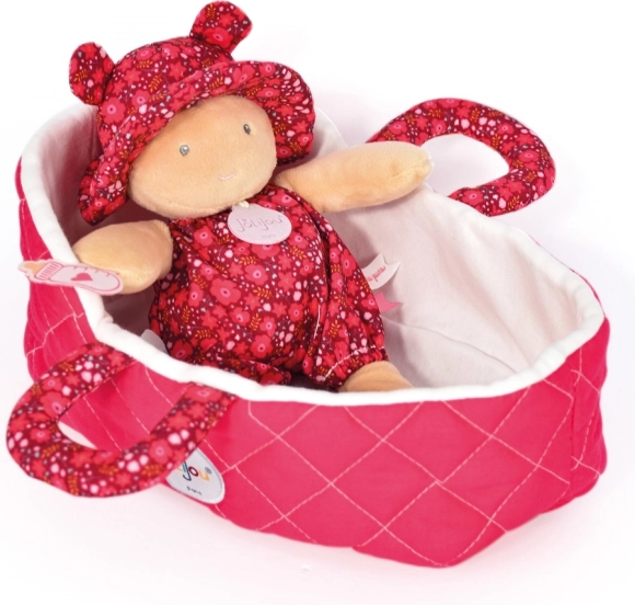 Doudou Jolijou lalka w różowej torbie do przenoszenia 20 cm
