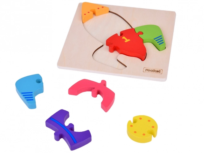 Drewniane puzzle Montessori rakieta