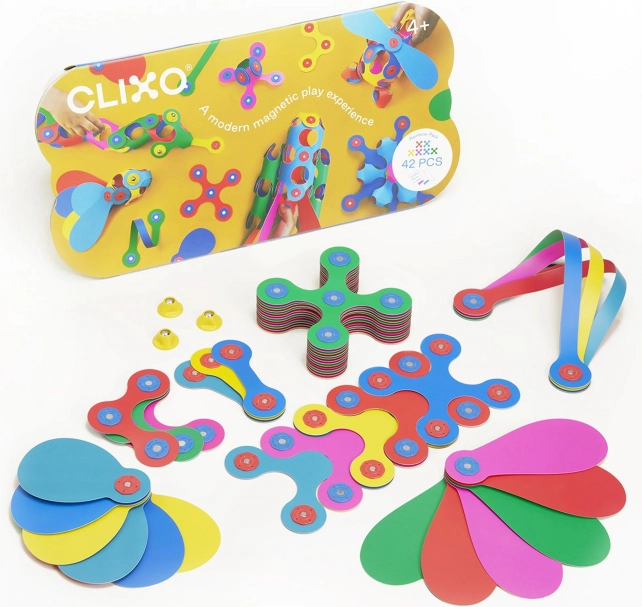 Tęczowe magnetyczne puzzle Clixo, 42 elementy