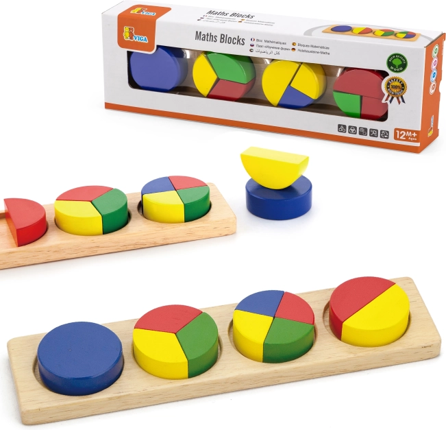 Drewniana układanka VIGA Montessori bloki matematyczne