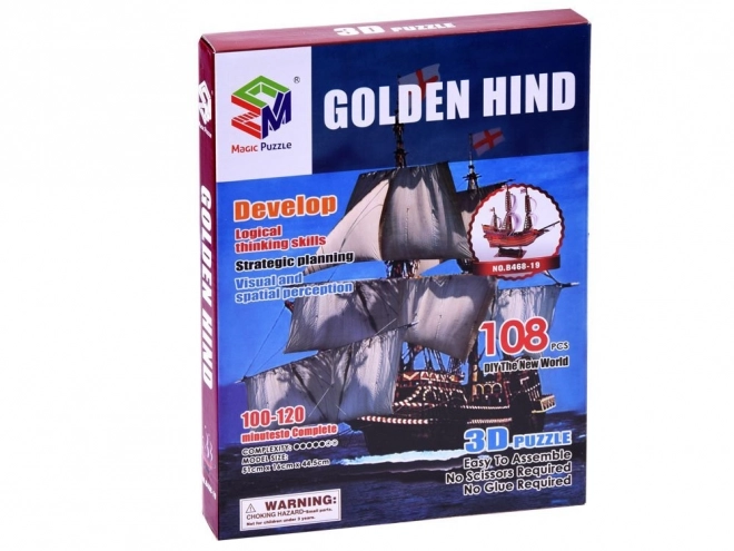 3D Puzzle statek Golden Hind