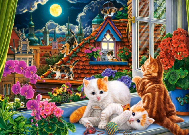 Puzzle 180 elementów Kittens on the Roof