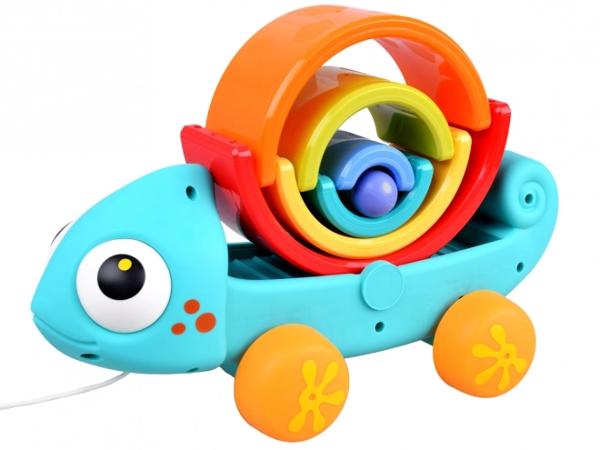 Montessori tęczowy kameleon układanka 18m+