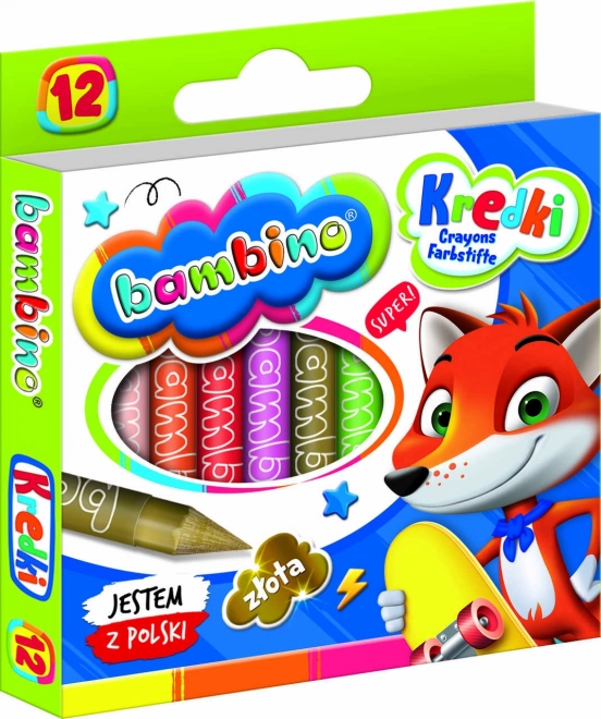 Grafitowe kredki woskowe Bambino - 12 sztuk