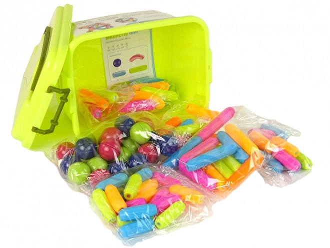 Magnetyczne klocki w walizce - 70 elementów
