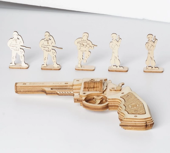 RoboTime 3D drewniane mechaniczne puzzle Rewolwer Corsac