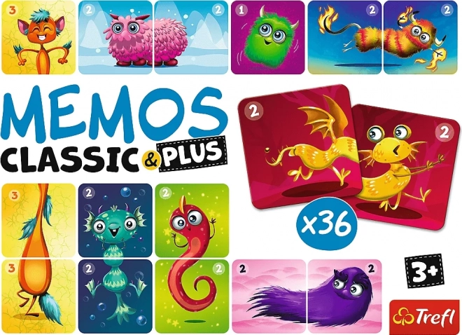 Pexeso Classic & Plus Urocze potworki 3w1