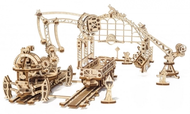 Mechaniczne puzzle 3D drewniane stacja przeładunkowa