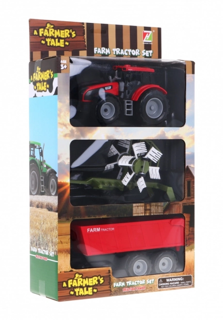 Traktor do składania siana ze zgniataczem dla dzieci 3+ Ruchome części + Przeniesienie napędu