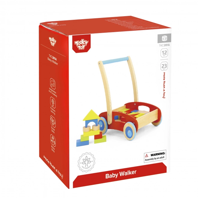 Drewniany chodzik z klockami Tooky Toy
