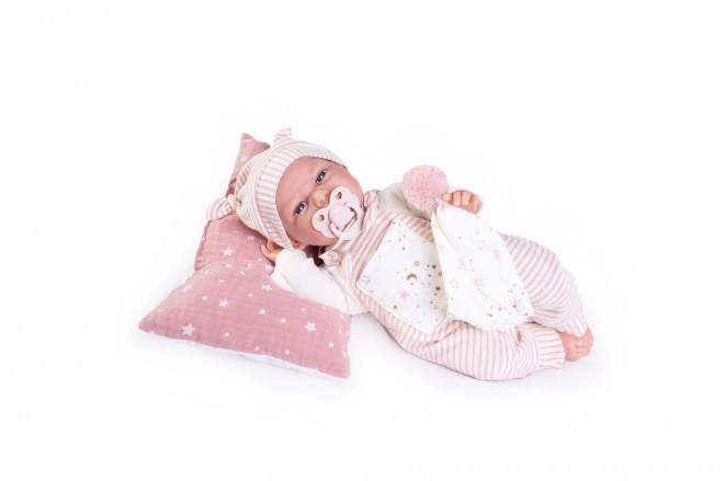 Antonio Juan 70252 CLARA - realistyczna lalka niemowlak z dźwiękami i miękkim materiałowym ciałem - 34 cm