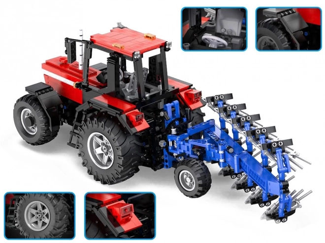 Duży zestaw bloków 1675-ele 1:17 Traktor + pług zdalnego sterowania ZA5251