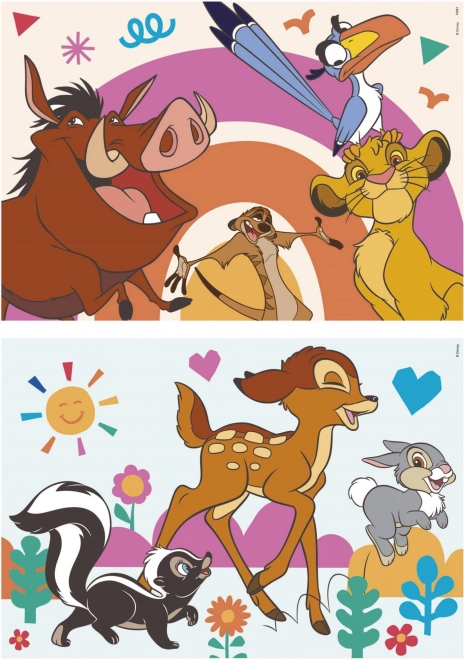 Drewniane puzzle Król Lew i Bambi od Educa