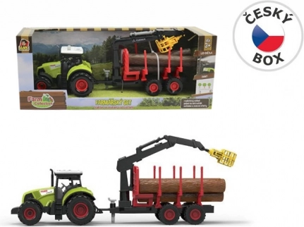 MaDe traktor z przyczepą i ramieniem – zielony
