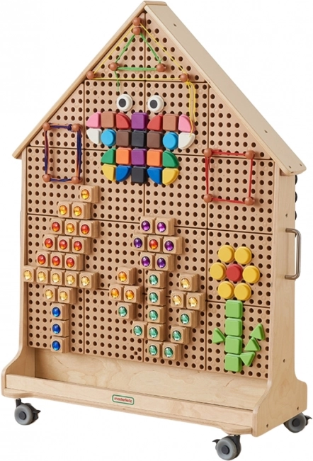 Drewniana tablica Masterkidz STEM w kształcie domu z akcesoriami