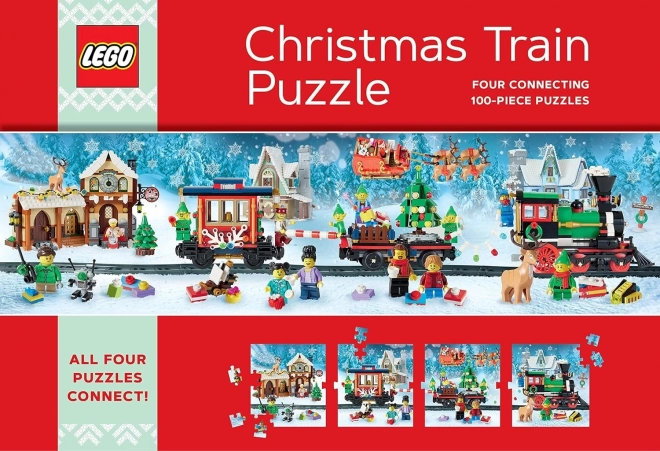 Świąteczne puzzle pociąg LEGO 4×100 elementów