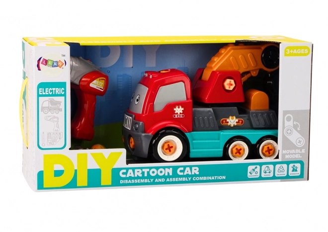 Kreskówka ciężarówka z dźwigiem DIY