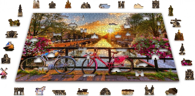 WOODEN CITY Drewniane puzzle Amsterdamskie koła 1010 elementów