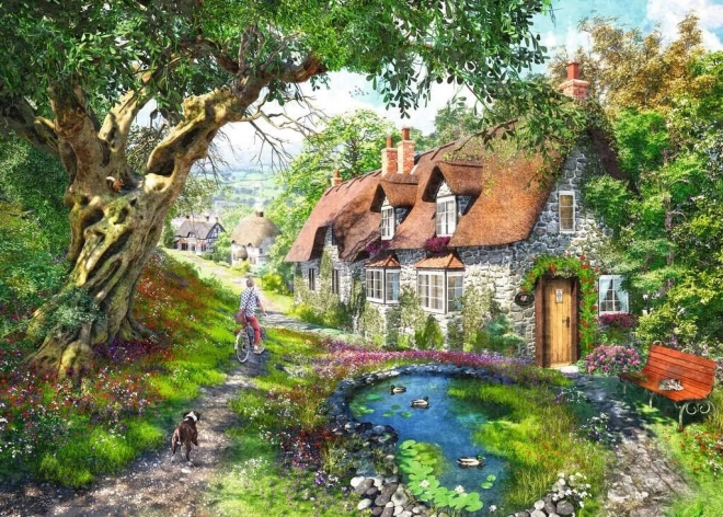 Puzzle 2D 1000 elementów Droga przez wzgórze kwiatów