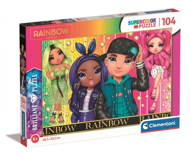 CLEMENTONI Brilliant puzzle Rainbow High: Jade, Krystal, River a Stella 104 elementów