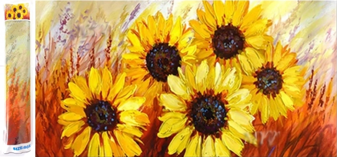 Diamentowe malowanie Piękne słoneczniki 80x40 cm