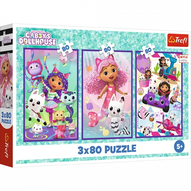 Puzzle 3x80 - Kolorowe dni Gabby