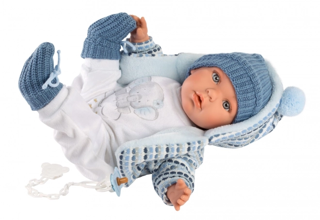 Llorens 42405 BABY ENZO - realistyczna lalka dźwiękowa z miękkim materiałowym ciałem - 42 cm