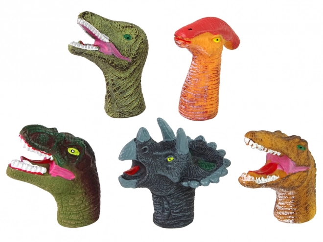 Kolorowe pacynki na palce Dinozaury, zestaw 5 szt.