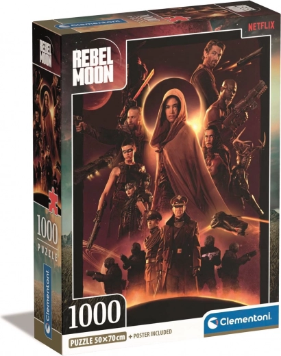 Epicki motyw REBEL MOON z plakatem