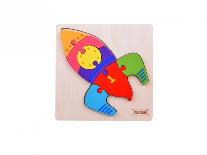 Drewniane puzzle Montessori rakieta