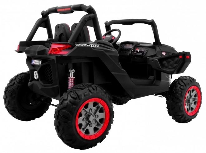 Dziecięce autko UTV-MX czarne 4x4 z MP4, zdalnym sterowaniem i oświetleniem LED