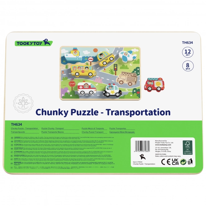 Drewniane puzzle Montessori miasto