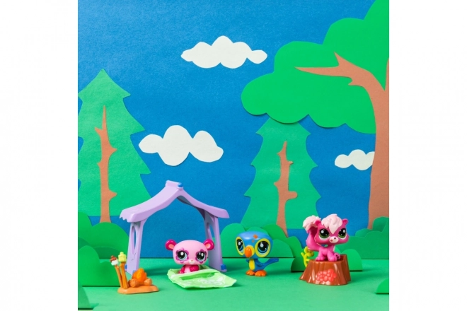 Littlest Pet Shop zestaw kempingowy 3 figurki