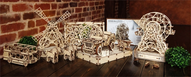 WOODEN CITY 3D puzzle Młyn 222 części