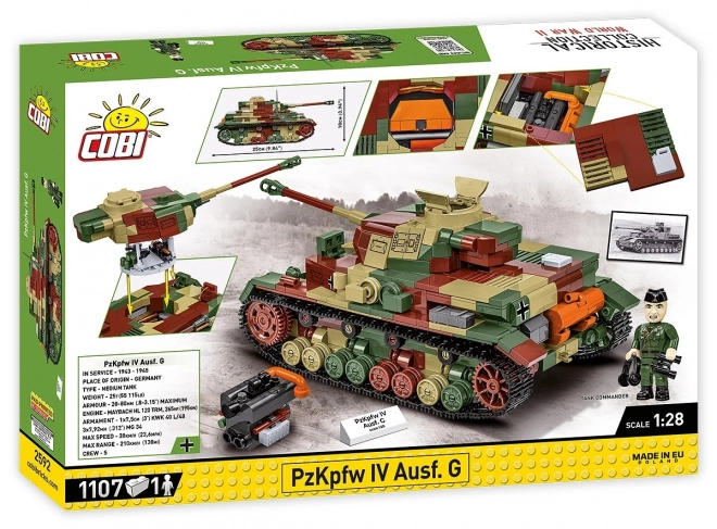 Zestaw II Wojna Światowa Panzerkampfwagen IV Ausf. G z 1107 elementów