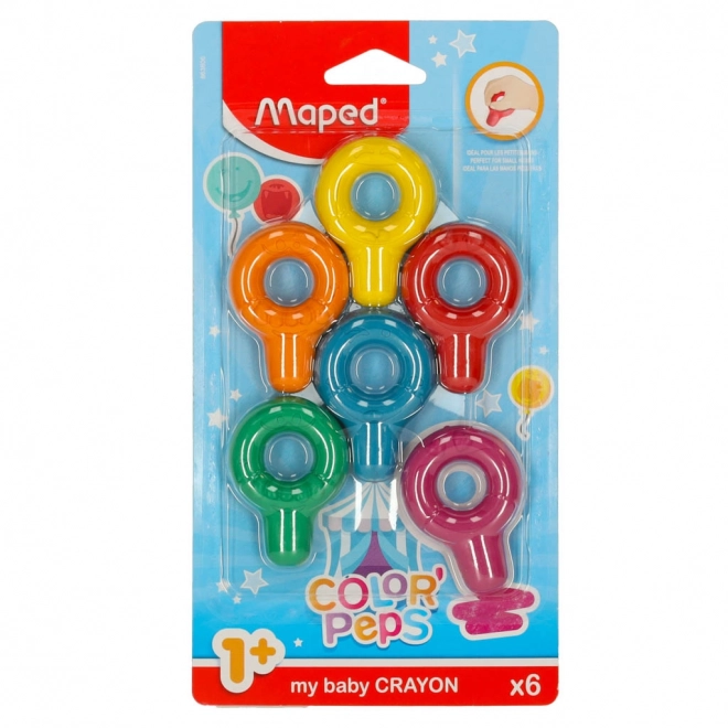 Dziecięce kredki okrągłe pierwsze kredki Baby Colorpeps 6 kolorów Maped