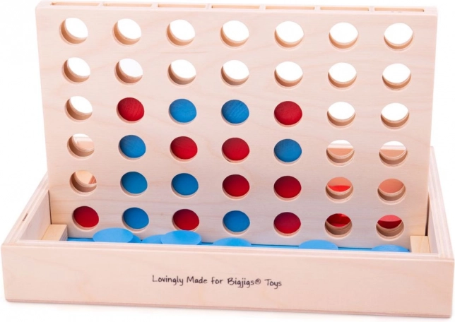 Drewniana strategiczna gra Cztery w rzędzie BIGJIGS TOYS