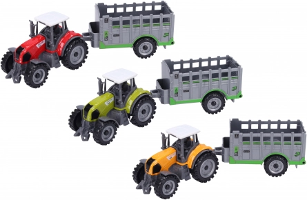Metalowy traktor z zagrodą 19 cm