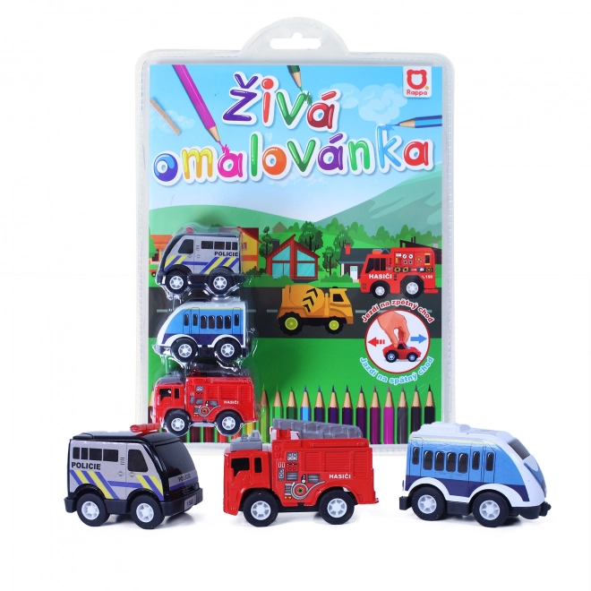 Żywa kolorowanka auta 3 szt