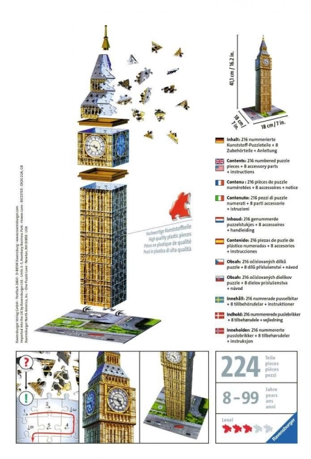 Ravensburger 3D puzzle Big Ben Londyn 216 części